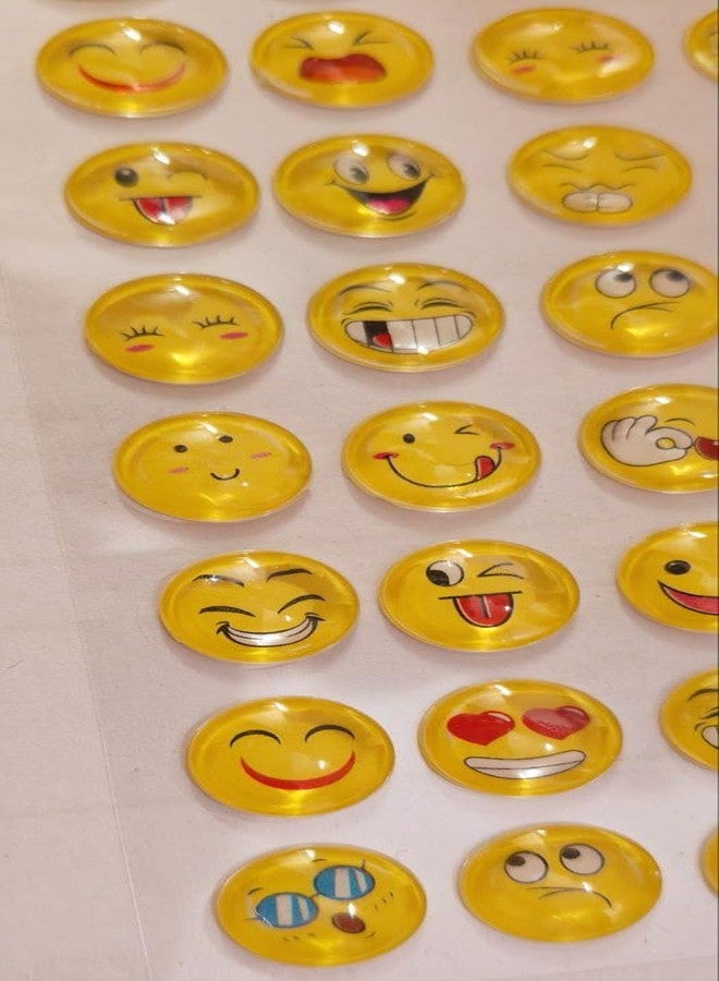 Brikshi 3D Crystal Stone Smiley Emoji face Expression self Adhesive Stickers (Pack of 2)||G606 - Image 3